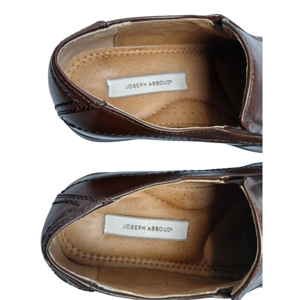 Joseph Abboud Burgundy‎ Leather Square Toe Slip-on Loafers 9.5 M Men's #1460